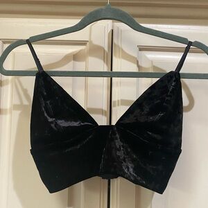 AFRM Black Velvet Bra Top
